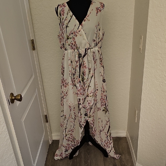 Floral Sleeveless Hi-Low Maxi Dress - Picture 11 of 17